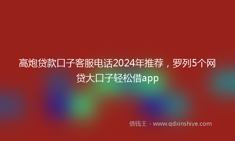 高炮贷款口子客服电话2024年推荐，罗列5个网贷大口子轻松借app