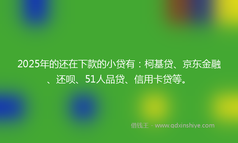2025年的还在下款的小贷有：柯基贷、京东金融、还呗、51人品贷、信用卡贷等。