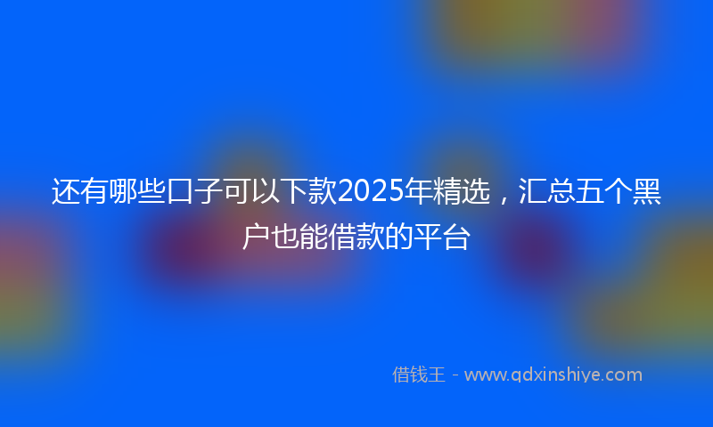 还有哪些口子可以下款2025年精选，汇总五个黑户也能借款的平台