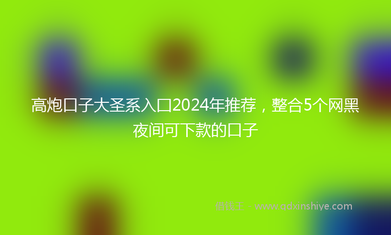 高炮口子大圣系入囗2024年推荐，整合5个网黑夜间可下款的口子