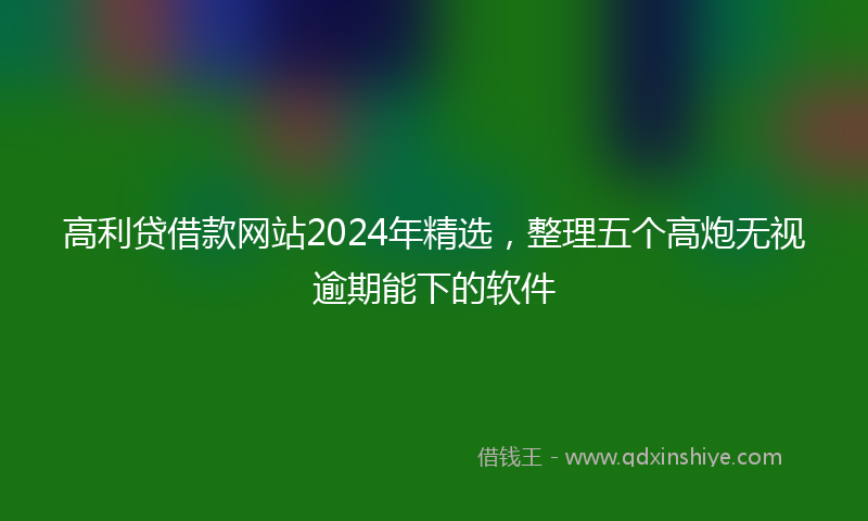高利贷借款网站2024年精选，整理五个高炮无视逾期能下的软件