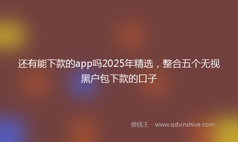 还有能下款的app吗2025年精选，整合五个无视黑户包下款的口子