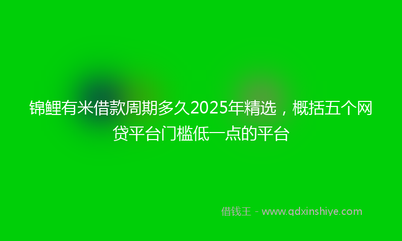 锦鲤有米借款周期多久2025年精选，概括五个网贷平台门槛低一点的平台