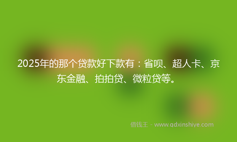 2025年的那个贷款好下款有：省呗、超人卡、京东金融、拍拍贷、微粒贷等。