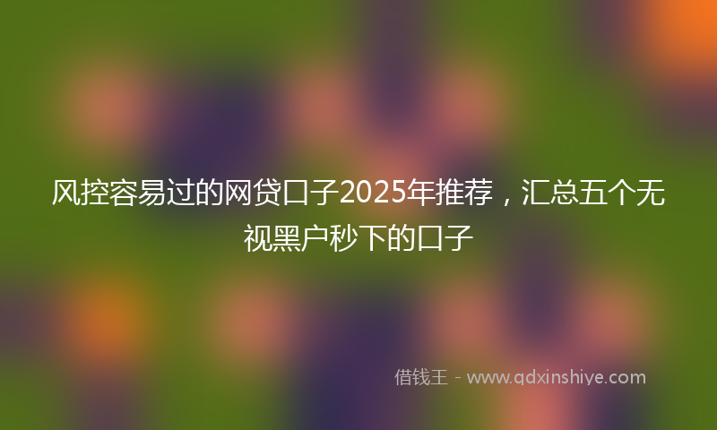 风控容易过的网贷口子2025年推荐，汇总五个无视黑户秒下的口子
