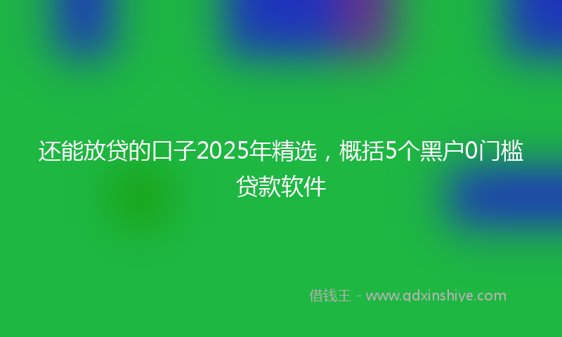 还能放贷的口子2025年精选，概括5个黑户0门槛贷款软件