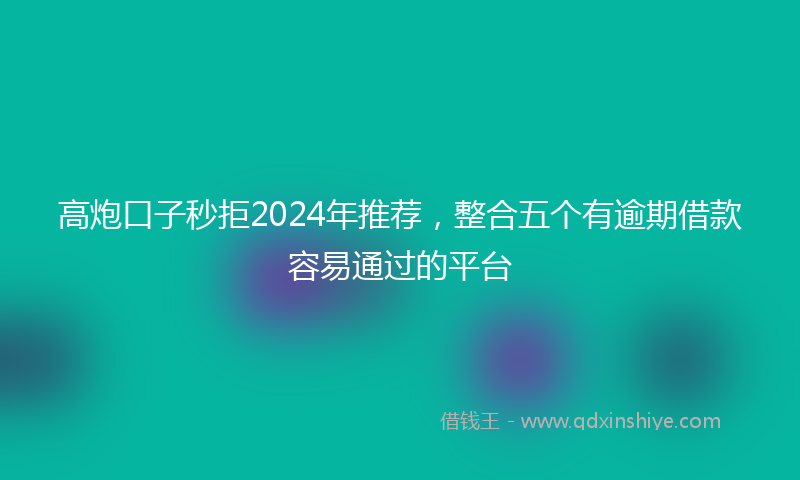 高炮口子秒拒2024年推荐，整合五个有逾期借款容易通过的平台