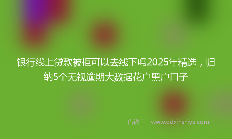 银行线上贷款被拒可以去线下吗2025年精选，归纳5个无视逾期大数据花户黑户口子