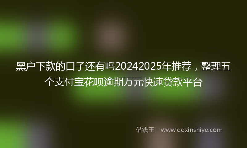 黑户下款的口子还有吗20242025年推荐，整理五个支付宝花呗逾期万元快速贷款平台