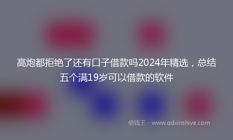 高炮都拒绝了还有口子借款吗2024年精选，总结五个满19岁可以借款的软件