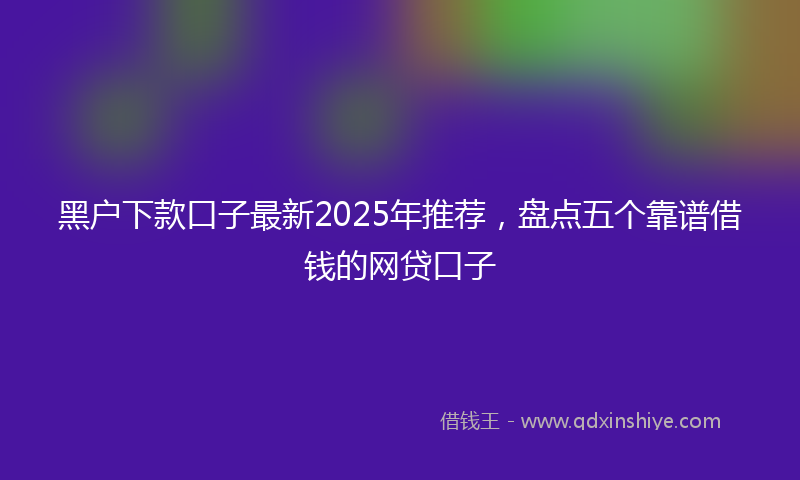 黑户下款口子最新2025年推荐，盘点五个靠谱借钱的网贷口子