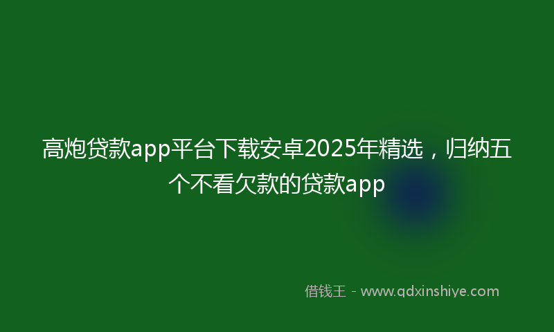 高炮贷款app平台下载安卓2025年精选，归纳五个不看欠款的贷款app