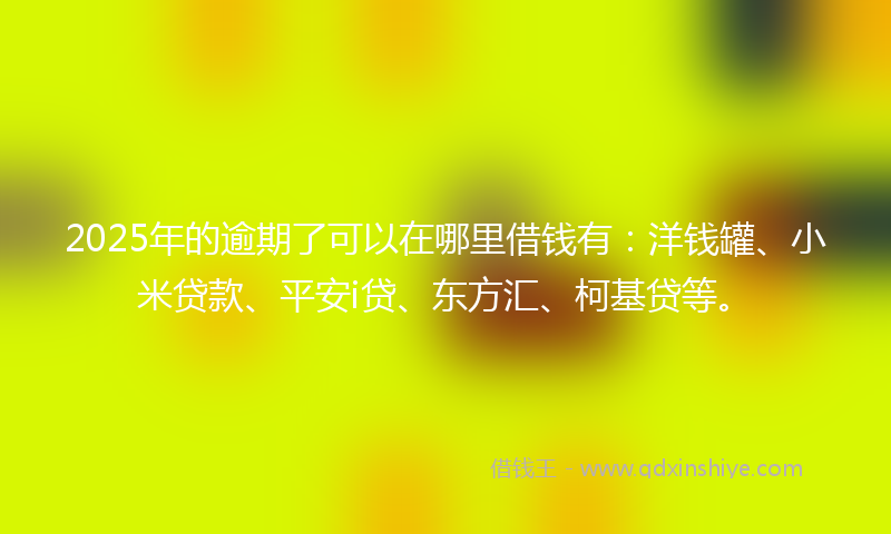 2025年的逾期了可以在哪里借钱有：洋钱罐、小米贷款、平安i贷、东方汇、柯基贷等。