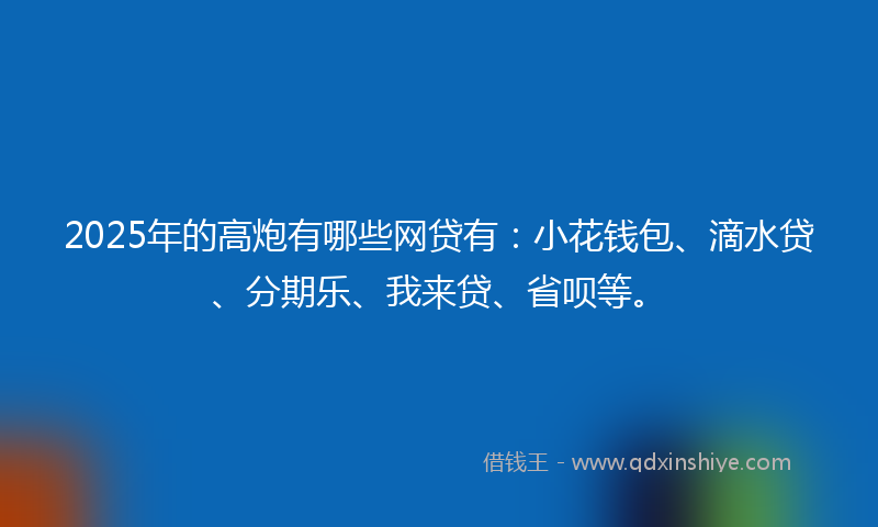 2025年的高炮有哪些网贷有：小花钱包、滴水贷、分期乐、我来贷、省呗等。