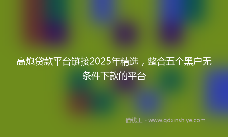 高炮贷款平台链接2025年精选，整合五个黑户无条件下款的平台