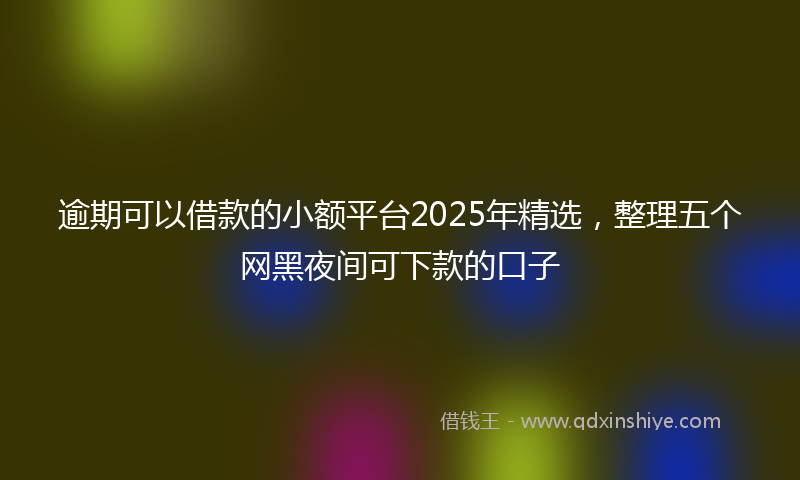 逾期可以借款的小额平台2025年精选，整理五个网黑夜间可下款的口子