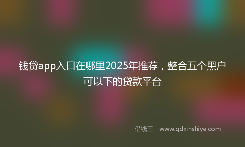 钱贷app入口在哪里2025年推荐，整合五个黑户可以下的贷款平台