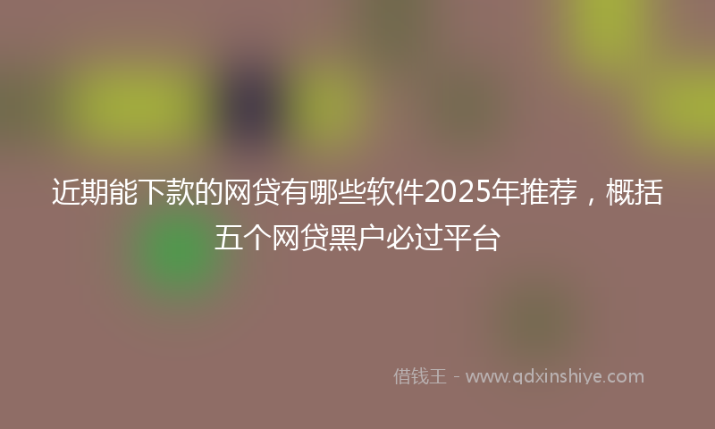 近期能下款的网贷有哪些软件2025年推荐，概括五个网贷黑户必过平台