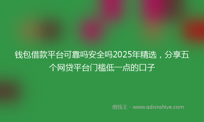 钱包借款平台可靠吗安全吗2025年精选，分享五个网贷平台门槛低一点的口子