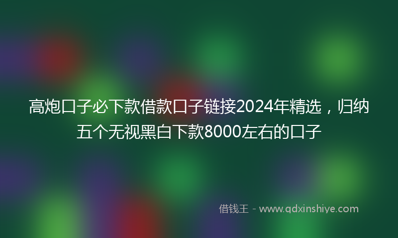 高炮口子必下款借款口子链接2024年精选，归纳五个无视黑白下款8000左右的口子