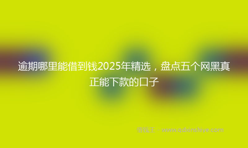 逾期哪里能借到钱2025年精选，盘点五个网黑真正能下款的口子