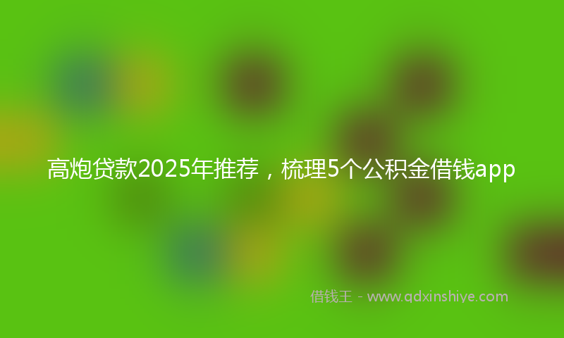 高炮贷款2025年推荐，梳理5个公积金借钱app