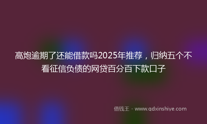 高炮逾期了还能借款吗2025年推荐，归纳五个不看征信负债的网贷百分百下款口子
