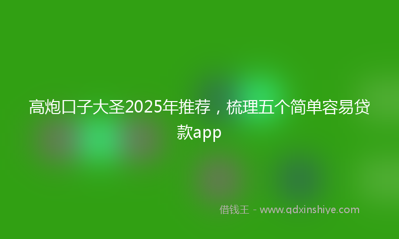 高炮口子大圣2025年推荐，梳理五个简单容易贷款app