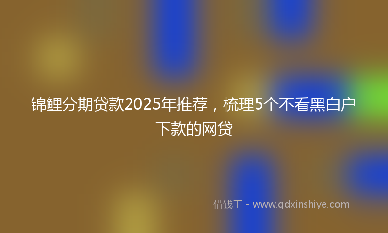 锦鲤分期贷款2025年推荐，梳理5个不看黑白户下款的网贷