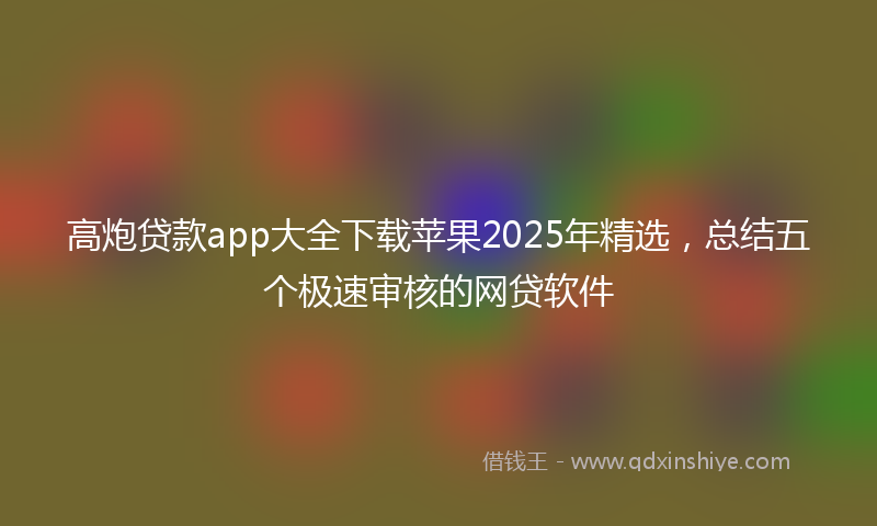 高炮贷款app大全下载苹果2025年精选，总结五个极速审核的网贷软件