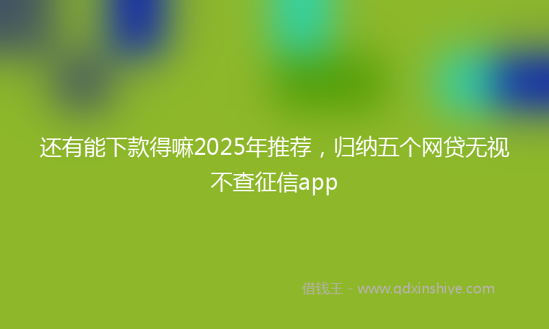还有能下款得嘛2025年推荐，归纳五个网贷无视不查征信app