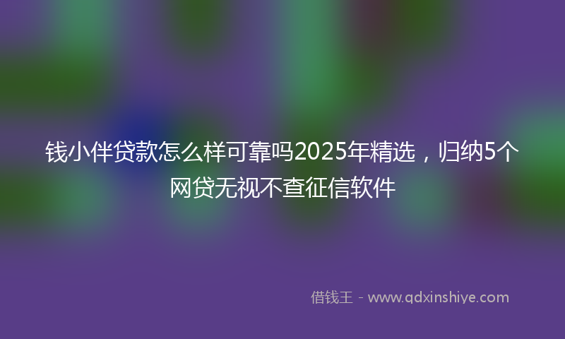 钱小伴贷款怎么样可靠吗2025年精选，归纳5个网贷无视不查征信软件