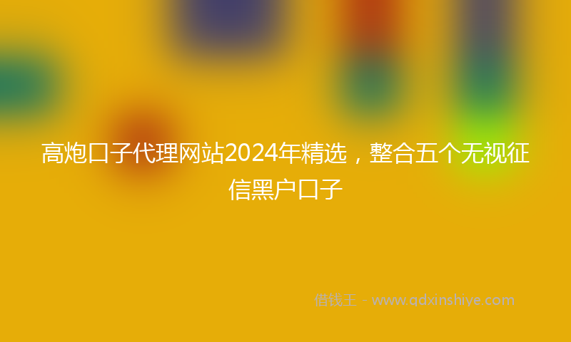 高炮口子代理网站2024年精选，整合五个无视征信黑户口子