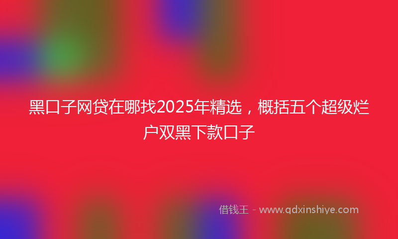 黑口子网贷在哪找2025年精选，概括五个超级烂户双黑下款口子