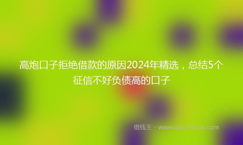 高炮口子拒绝借款的原因2024年精选，总结5个征信不好负债高的口子
