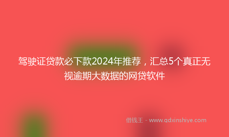 驾驶证贷款必下款2024年推荐，汇总5个真正无视逾期大数据的网贷软件