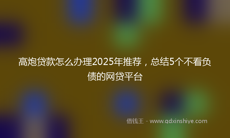高炮贷款怎么办理2025年推荐，总结5个不看负债的网贷平台