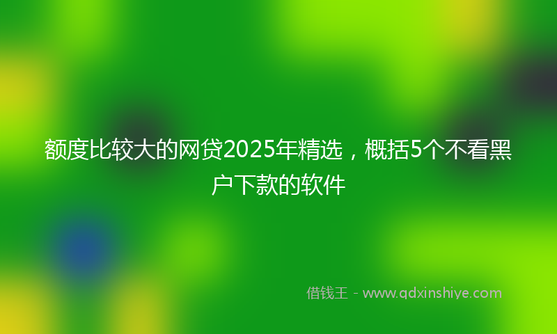 额度比较大的网贷2025年精选，概括5个不看黑户下款的软件