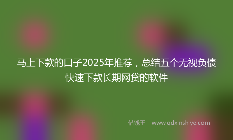 马上下款的口子2025年推荐，总结五个无视负债快速下款长期网贷的软件