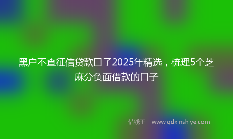 黑户不查征信贷款口子2025年精选，梳理5个芝麻分负面借款的口子