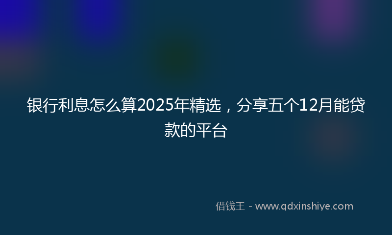 银行利息怎么算2025年精选，分享五个12月能贷款的平台