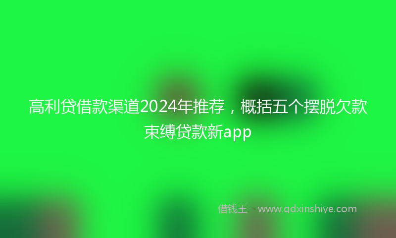 高利贷借款渠道2024年推荐，概括五个摆脱欠款束缚贷款新app