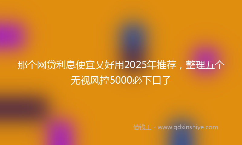 那个网贷利息便宜又好用2025年推荐，整理五个无视风控5000必下口子
