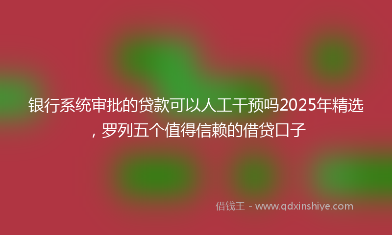银行系统审批的贷款可以人工干预吗2025年精选，罗列五个值得信赖的借贷口子
