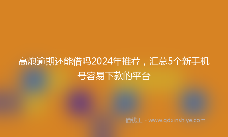 高炮逾期还能借吗2024年推荐，汇总5个新手机号容易下款的平台