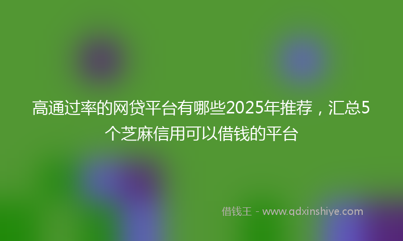 高通过率的网贷平台有哪些2025年推荐，汇总5个芝麻信用可以借钱的平台