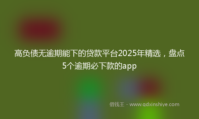 高负债无逾期能下的贷款平台2025年精选，盘点5个逾期必下款的app