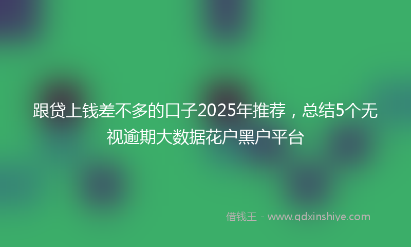 跟贷上钱差不多的口子2025年推荐，总结5个无视逾期大数据花户黑户平台