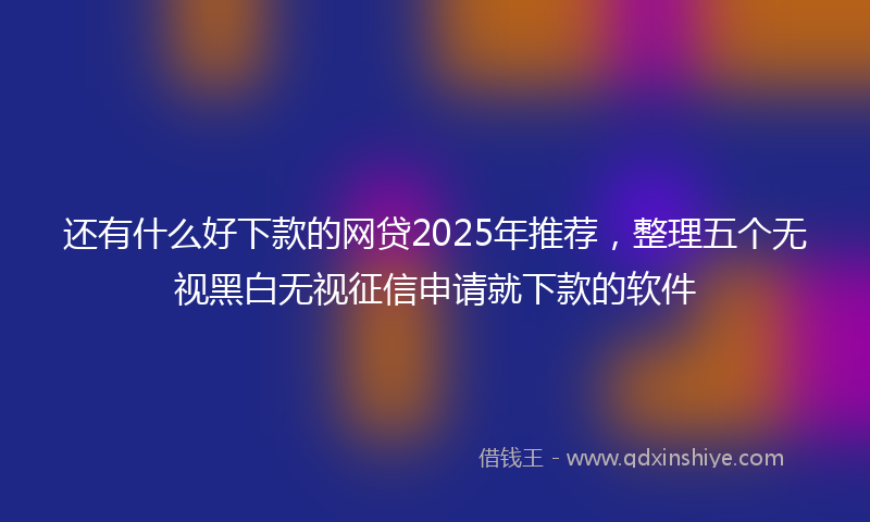 还有什么好下款的网贷2025年推荐，整理五个无视黑白无视征信申请就下款的软件