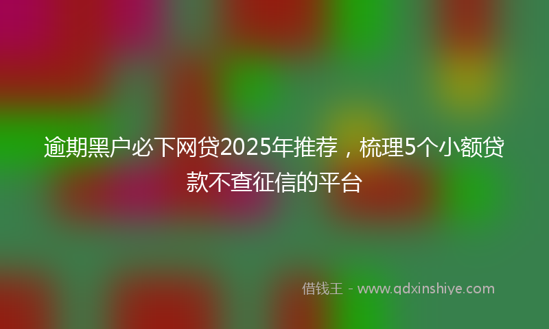 逾期黑户必下网贷2025年推荐，梳理5个小额贷款不查征信的平台